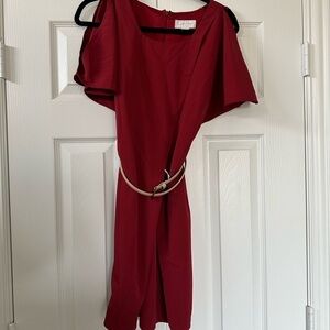 Belted Jessica Simpson Red butterfly sleeve dress